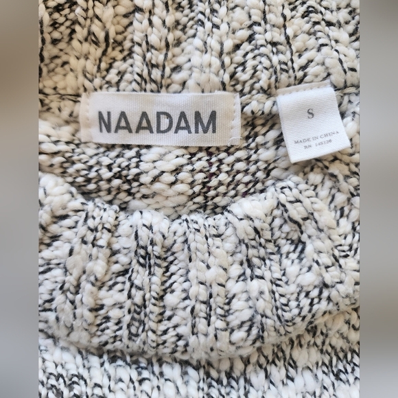 NAADAM Knit sweater vest, black/white, cotton blend, size S - Picture 4 of 6